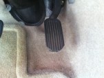 2004 Toyota Prius accelerator pedal after being shortened as part of sudden-acceleration recall