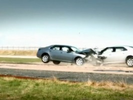 2010 Saab 9-5 head-on crash test