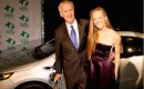 James Cameron, Suzy Amis with 2011 Chevy Volt at Global Green Pre-Oscar Party, Feb 2011