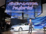 2011 Hyundai Sonata Hybrid at 2010 New York Auto Show at CEO John Krafcik