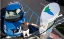 2011 Nissan Leaf plugged into an EVgo quick-charging station, Texas