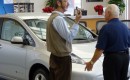 John Duncan takes delivery of one of the first 2011 Nissan LEAF EVs, near Portland OR, 12/15/2010