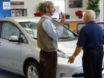 John Duncan takes delivery of one of the first 2011 Nissan LEAF EVs, near Portland OR, 12/15/2010