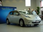 John Duncan takes delivery of one of the first 2011 Nissan LEAF EVs, near Portland OR, 12/15/2010