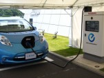2011 Nissan Leaf at quick-charging station