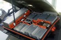 Lithium-ion battery pack of 2011 Nissan Leaf, showing cells assembled into modules