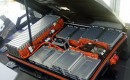 Lithium-ion battery pack of 2011 Nissan Leaf, showing cells assembled into modules