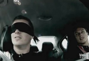 Johnny Reid driving the 2011 Volvo S60 blindfolded