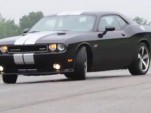 2012 Challenger SRT8 sideways in B-roll footage