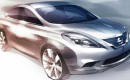 2012 Nissan Versa teaser sketch