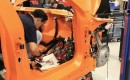 Tesla Model S workshop - wiring is installed in VIN # 13, a crash-test vehicle