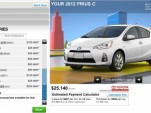 2012 Toyota Prius C Online Configuration Tool