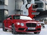 2013 Bentley Continental V8 GT flies over Munich