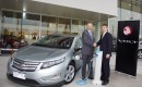 2013 Holden Volt with Better Place Charge Spot and executives from both companies