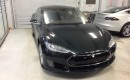 2013 Tesla Model S in Queens, NY, service center, awaiting delivery to buyer David Noland, Feb 2013