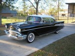 A 1957 Chevy Bel Air Hardtop, in the same color scheme as Dr. Phil's missing convertible 