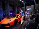 A fashion show marks the opening of Russia's first Lamborghini dealership