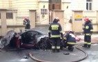 Ferrari California Burns In Warsaw, Poland: Video