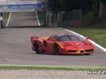 A Ferrari FXX Evoluzione runs at Monza.