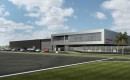 A rendering of the upcoming Porsche Experience Center in Carson, California