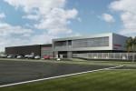 A rendering of the upcoming Porsche Experience Center in Carson, California