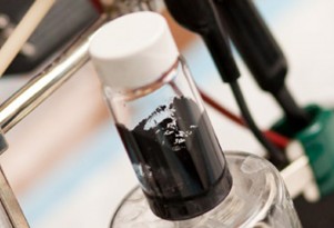 A sample of Cambridge crude liquid battery material