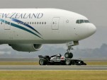 A1GP car drag races Boeing 777