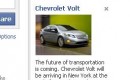 Ad for 2011 Chevrolet Volt running on Facebook, July 1, 2010