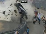 Alan McNish crashes his Audi R18 at Le Mans