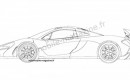 Alleged patent drawing for production McLaren P1 - Image via L'Automobile Magazine