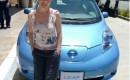 Alyssa Milano with the Nissan Leaf