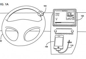 Apple's steering-wheel-mounted remote control design