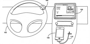 Apple's steering-wheel-mounted remote control design