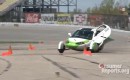 Aptera 2e during Automotive X-Prize handling tests, from Consumer Reports video on YouTube