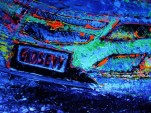 Artist Ian Cook's fluorescent Chevy Volt painting. Image: popbangcolour on flickr