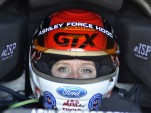Ashley Force Hood prepares for a run Photo: Anne Proffit