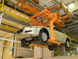 Assembly line for Volga Siber sedan, produced by Russian automaker Gaz