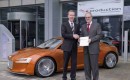 Audi board member Frank Dreves (right) with German minister Wolf-Dieter Lukas