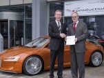 Audi board member Frank Dreves (right) with German minister Wolf-Dieter Lukas