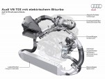 Audi engine with conventional turbocharger and electric compressor