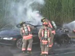 Audi R8 fire subdued by firefighters on Toronto highway