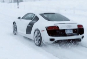 Audi R8 in the snow