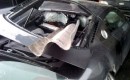 Audi R8 skewered on guard rail