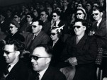 Audience wearing special glasses watch a 3D 'stereoscopic film' (UK National Archives)