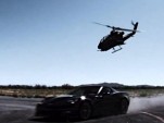 Bell AH-1 Cobra helicopter chasing a Chevrolet Corvette ZR1 before it crashes