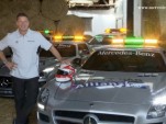 Bernd Mayländer with the 2013 SLS AMG GT F1 safety car