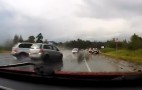 BMW X5 Spins Out Of Control And Crashes In The Wet: Video
