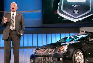 Bob Lutz with the Cadillac CTS-V