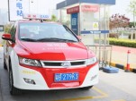 BYD e6 electric taxi in service in Shenzhen, China