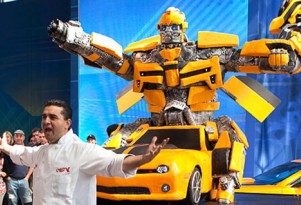 Cake Boss crew build 2,000 pound Bumblebee Camaro cake